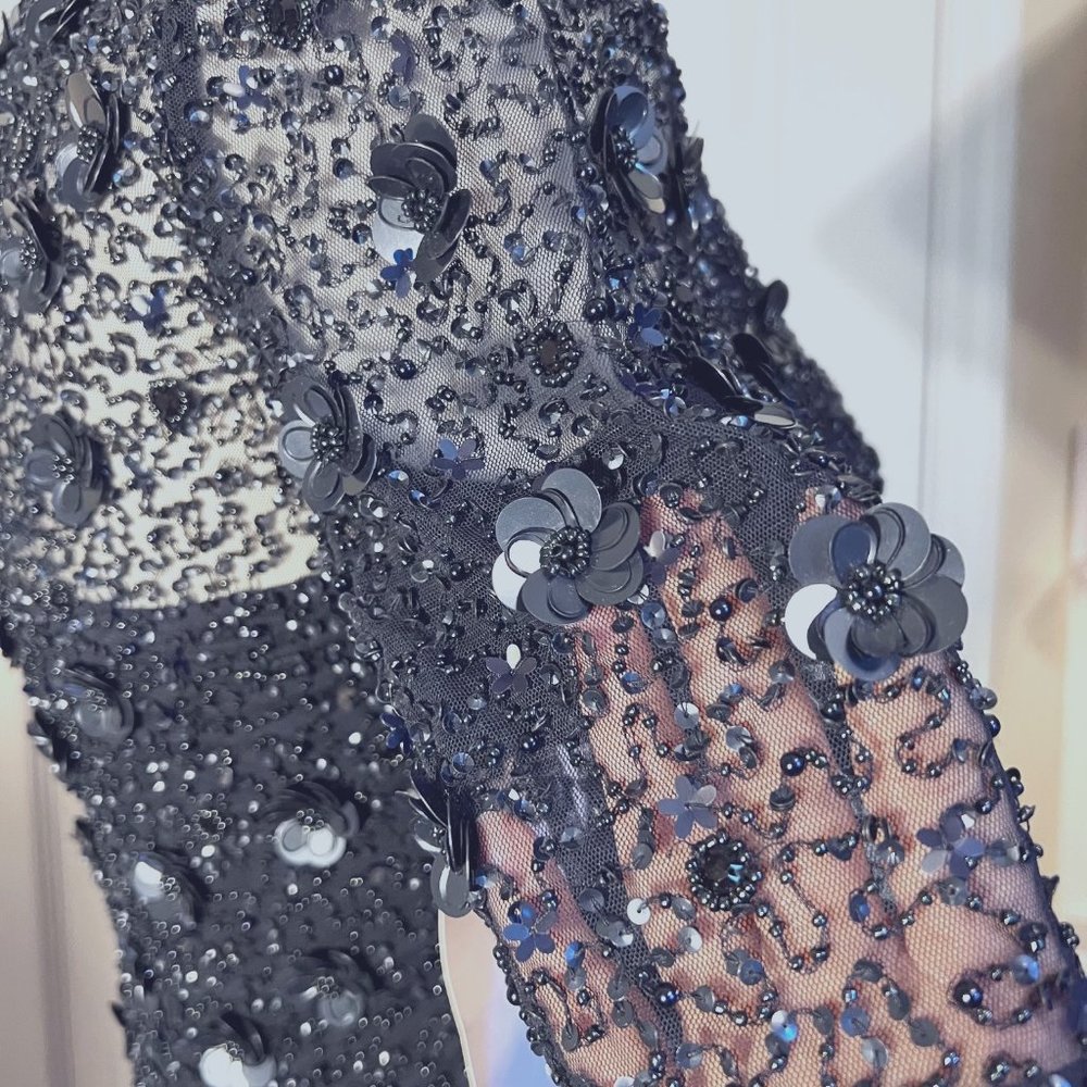 Adrianna Papell Navy Sequin Dress - Picture 7 of 16